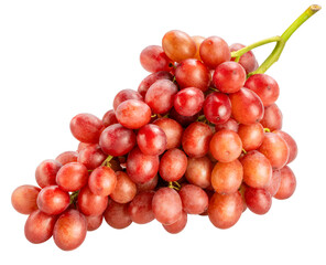 Bunch of red juicy grapes isolated on white, Red grape isolated on white PNG File.