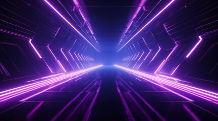 Futuristic Sci Fi Laser Neon Shapes Glowing Light 