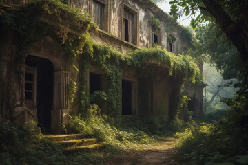Amidst an ancient ruin, vines clung to weathered stone, and the hushed whispers of history echoed through time, a place where the past met the present in silence.