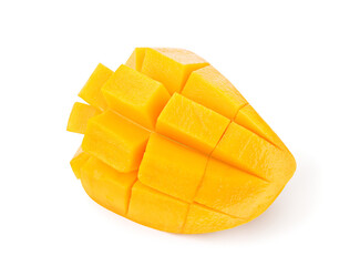 Slice of mango isolated on transparent background. PNG