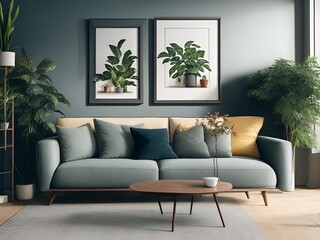 modern living room with sofa
