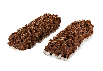 Chocolate cereal bar isolated on transparent background. PNG