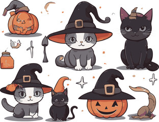 ハロウィン猫のイラスト