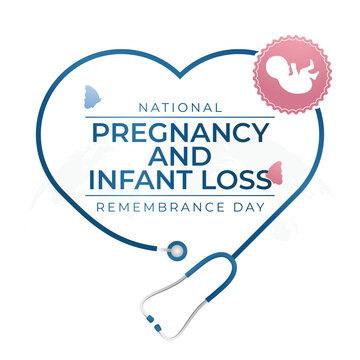 Pregnancy and Infant Loss Remembrance Day design template good for celebration usage. blue and pink ribbon vector illustration. vector eps 10.