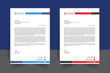 modern corporate letterhead business pad design template print-ready Free Vector