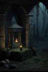 A Spine-Tingling Halloween Night in the Forgotten, Candlelit Crypt