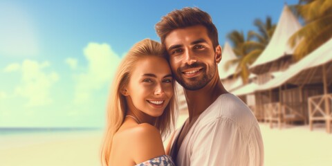 Fototapeta premium couple on the beach