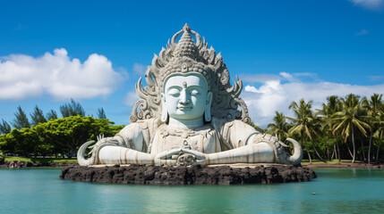Giant Shiva Statue in Mauritius located at Grand Bas - obrazy, fototapety, plakaty