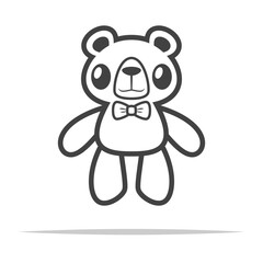 Bear doll outline icon transparent vector isolated