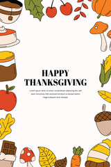 Hand Drawn Thanksgiving Frame Background