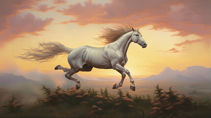 Obraz na płótnie Canvas horses running