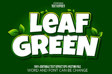 Leaf Green Editable Text Effect Cartoon Style