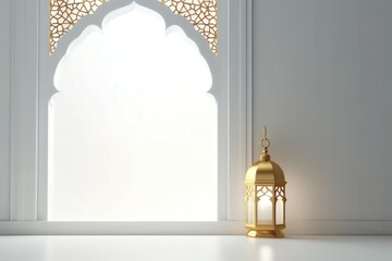 Eid mubarak and ramadan kareem greetings with islamic lantern and mosque. Eid al fitr background