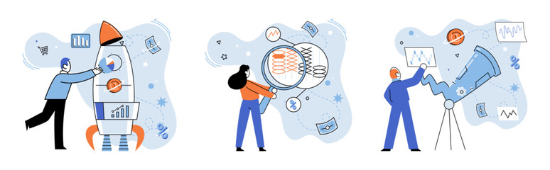 Promotion discount sale. Vector illustration. Sales index, pulse of marketplace Forecast of future sales, crystal ball into businesss potential Flash sale online, adrenaline rush in world