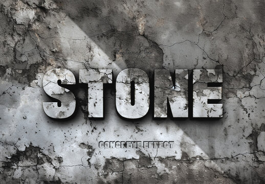 Concrete or stone text effect, generative ai background included