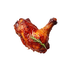 Fried chicken leg pieces isolated on transparent background