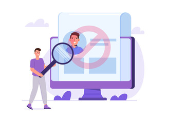 No user found concept. Vector illustrations for banner, website, landing page, flyer.