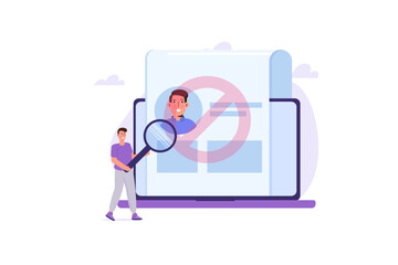 No user found concept. Vector illustrations for banner, website, landing page, flyer.