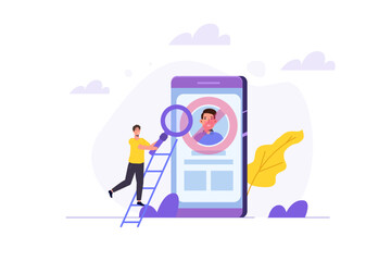No user found concept. Vector illustrations for banner, website, landing page, flyer.
