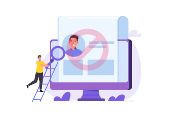 No user found concept. Vector illustrations for banner, website, landing page, flyer.