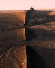 sunset over ship rock, new mexico
