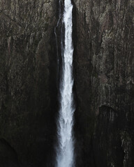 close up dark waterfall