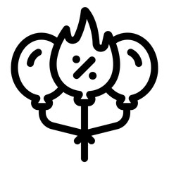 Discount Balloons Line Icon