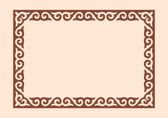 Vector ornamenrt of Kazakh, Asian ethnic decorative vector