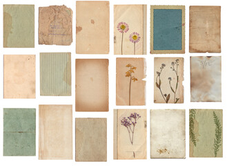 Set of Vintage background of old paper texture isolated
