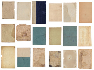 Set of Vintage background of old paper texture isolated