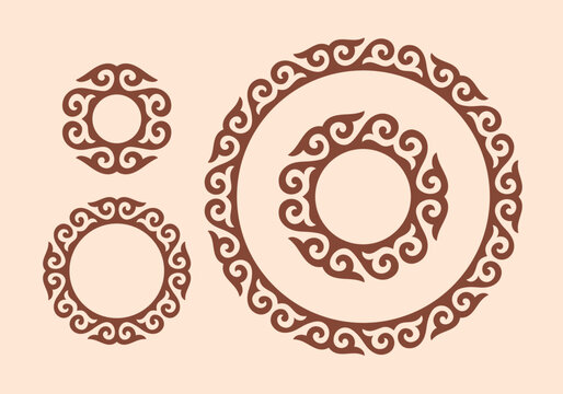 Vector ornamenrt of Kazakh, Asian ethnic decorative vector