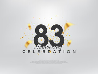83rd anniversary celebration, modern simple and beautiful design. Premium vector background for greeting and celebration.