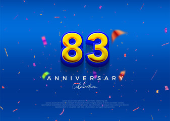 83rd Anniversary, in luxurious blue. Premium vector background for greeting and celebration.