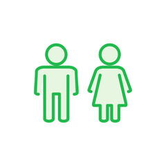 Man and woman icon set. male and female symbol