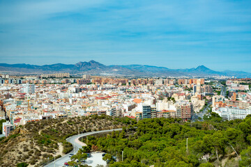 Fototapeta na wymiar Alicante, Spain. View over the city from Santa Barbara Castle