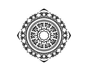 Circular pattern in the form of a mandala. Henna tatoo mandala. Mehndi style. Decorative pattern in oriental style.