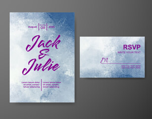 Wedding invitation with abstract watercolor background