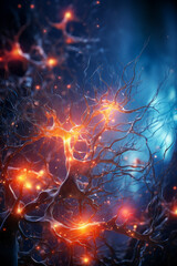 Neural cell neurons connecting the brain Generative AI