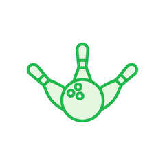 Bowling icon set. bowling ball and pin icon. bowling pins