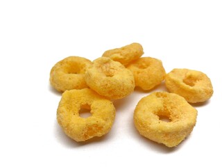 ring shape snack isolated white