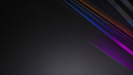Abstract colorful lines on black background. Futuristic technology style. Elegant background for business tech presentations.