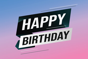 happy birthday word concept vector illustration with lines modern futuristic 3d style for landing page template web mobile app poster banner flyer background gift card coupon label wallpaper