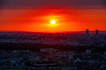 sunset over the city