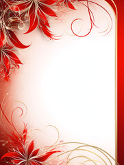 Red abstract Christmas frame background with copy space inside 