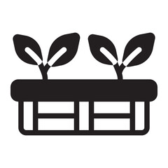 raised bed glyph icon