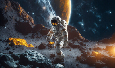 Obraz premium abstraction astronaut space planet