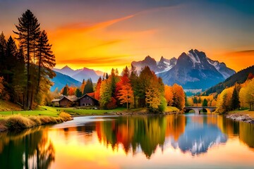 sunset in the mountains