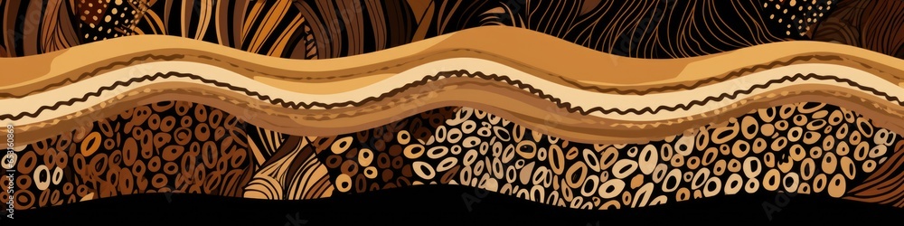 Poster a brown and black background with different patterns. ai decorative border.