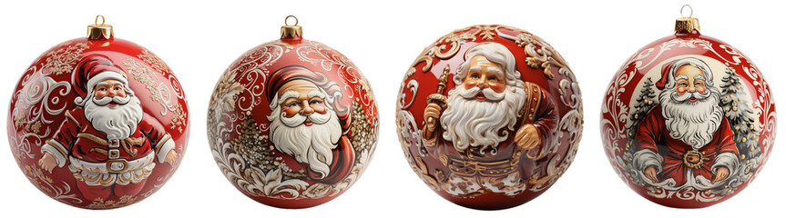 old christmas balls with the picture of santa claus on it, christmas time