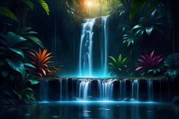 Vibrant waterfall
